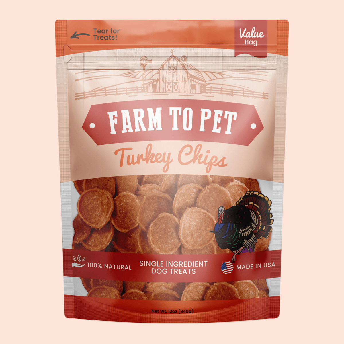 Farm To Pet Turkey Chips for Dogs